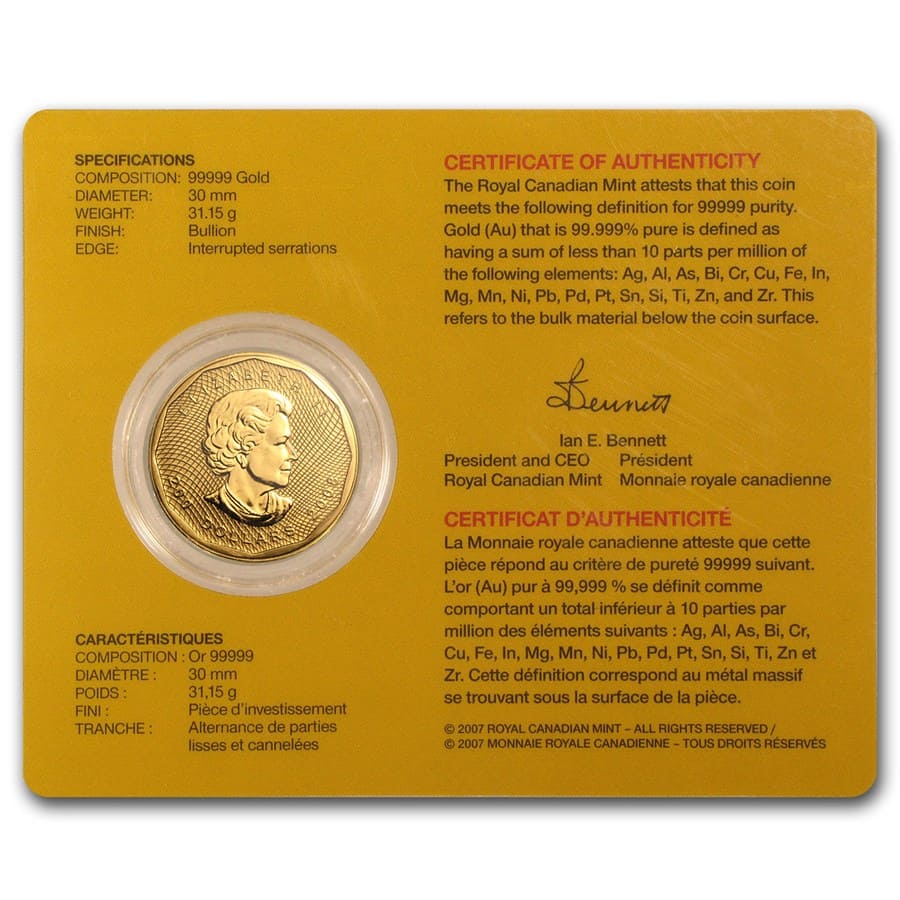 2008 Canada 1 oz Gold Maple Leaf .99999 BU (w/Assay Card) | eBay